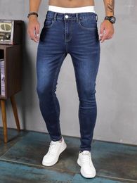 Men's Jeans 2024 Spring Fashionable Man's Pants Classical Stretchy Designer Skinny Blue Denim Stylish Slim-fit Thin Boyfriend For Men