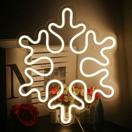 1pc Snowflakes Warm White Sign Wall Decorate, CLUB Party Neon Light, Shop Home Bedroom Cave Atmosphere LED Neon Light, Wall Hanging Light Birthday Gift Lamps