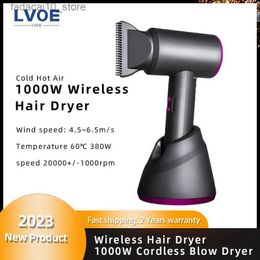 Hair Dryers 1000W Wireless Cold Hot Air Hair Dryer Rechargeable Household Air Blower Low Power Professional Cordless Hair Dryer Air Wrap Q240109