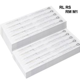 ROMLON Tattoo Needles 10pcs Disposable Sterilized RL RS RM M1 Needles for Tattoo Machine Microblading Permanent Makeup Supply 240108