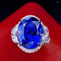 Cluster Rings HJY2024 Tanzanite Ring Pure 18K Gold Natural Gemstones 11.6ct Diamonds Female Anniversary Gift Fine