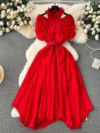 Party Dresses Women Summer Dress Small Gentle Style Hollowed Out Shawl Sleeves With A High-end Sense Of Waist Cinching Temperament D5791