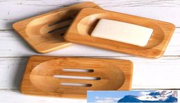 Natural Bamboo Wood Soap Dish Storage Holder Bathroom Round Drain Soap Box Rectangular Square EcoFriendly Wooden Soap Tray Holder9627689