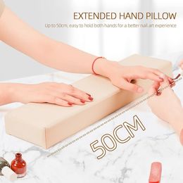 50cm Extended Hand Pillow Cuboid Manicure Hand Rests Holder Wrist Rests Nail Cushion Foot Support Pedicure Stand Footrest Pillow 240108