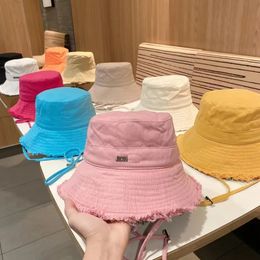 Neue Sommer Bob Wide Bim Hats Designer Eimer Hut für Frauen ausgefranste Mischungsmischkappen Designer modische Fischer Hut 455SGs