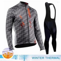 Racing Sets 2024 Winter Thermal Fleece Long Sleeve Cycling Jersey Mountian Bicycle Clothes Wear Ropa Ciclismo Bike Clothing Mtb