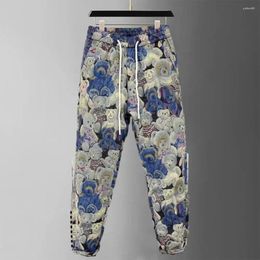 Men's Pants Men Autumn Winter Casual Harem Trouser Elastic Waist Pockets Bear Print Sport Loose Long Jogger Sweatpant Streetwear