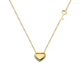 Pendant Necklaces Ins 18K Gold Plated Stainless Steel Heart Love Necklace For Women Waterproof Hypoallergenic Jewellery Gift