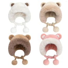 Berets Winter Plush Hat Ear Flaps Hats Thickening Ski Thermal Warm For Skating Cold Weather Keep Hiking Motorcycle