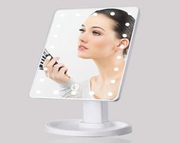 Mirrors 360 Degrees Rotation Makeup Mirror Adjustable 16/22 Leds Lighted LED Touch Sn Portable Luminous Cosmetic Mirrors5013463