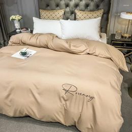 Bedding Sets Grey Pink Egyptian Cotton Large 4/1 Piece Solid Down Duvet Cover Bed Sheet Pillow Set Quilt