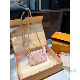 Designer -Womens Classic Bag Mini Zip Gold Chain Bags Leather Crossbody Cosmetic Case Handbags Wallet