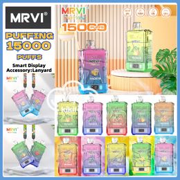 Original MRVI 15K puff 15000 disposable vape Ecig puff 15K 12K vaper Rechargeable vapes with Smart Display and Lanyard Vape desechable bang king 12000 Tornado 7000