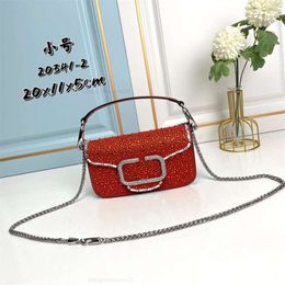 Diamond Purse v Crystal Wallet Leather Purse Designer bag Valen bags Bag Womens Inlaid Crystal Sliding Chain Handbag Brass Magnetic Buckle Luxury Diamond Z QMVV