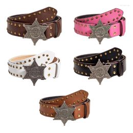 Belts European And American Star Buckle Rivet Jeans Belt All-Matched Fashion