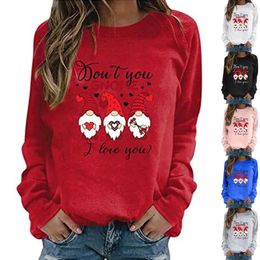 Women's Hoodies Round Neck Long Sleeve Valentine's Day Sweatsuit Women Baggy Top Winged Sweater Clothes For Sports