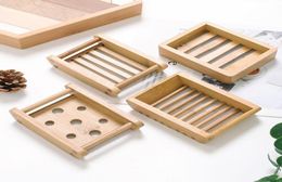 14 Styles Wooden Soap Dishes Tray Holder Natural Bamboo Storage Soap Rack Plate Box Container Wood Bathroom Soap Dish Storage Box 6690854