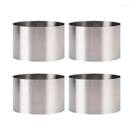 Baking Moulds 4-Piece Round Mousse Dessert Rings Set Stainless Steel Cake Cookie Biscuit Molds Pastry Tools Food Molding