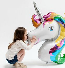 Large Unicorn Party Foil Balloon Unicornio Air Globos Wedding Birthday Party Decorations Kids Toy Supplies wedding decoration2769985