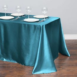 Wedding Satin Tablecloth Table Overlay Cover Rectangular Cloth Party Holiday Dinner Banquet Decoration 240108