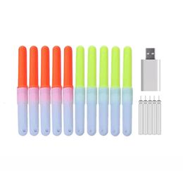 10pcslot Electric Light Stick Rechargeable cr322 Battery Starlight Fishing Float Accessory Led Lightstick Night A598 240108