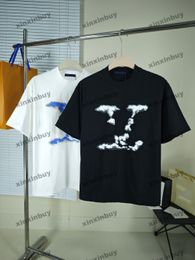 xinxinbuy 2024 Men designer Tee t shirt White Cloud Letter Printing 1854 women black white red blue XS-2XL