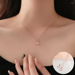 Chains 925 Sterling Silver Chalcedony Geometric Necklace For Women Girl Round Fine Chain Design Jewellery Party Gift Drop