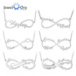 925 Sterling Silver Personalised Infinity Name Chain Necklaces for Women Custom Nameplate BFF Pendant Xmas Gifts for Mother 240109