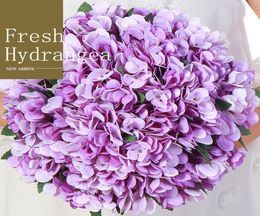 Artificial Hydrangea Flower Silk Bouquet Real Touch Hydrangeas 8 Colors Wedding Bride Flowers Party Home Decor4341415