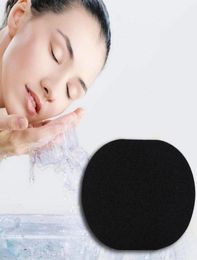 Sponges Applicators Cotton Soft Thick Cleaning Puff Natural Black Bamboo Charcoal Face Clean Sponge Deep Pore Wood Fibre Wash1300993