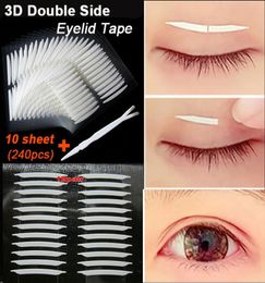 Whole New 240pcslot 3D Double Sided Invisible Eyelid Tape Strong Adhesive Eyelid Sticker Beauty Eyelid Tools For Women Girl 8898885