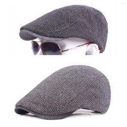 Berets Mens Sboy Cabbie Driving Hat Retro Peaked Spring Autumn Caps (Gray)