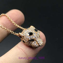 2024 Designer Car tires's Single Ring Cake Necklace Sterling Inlaid with diamond leopard head necklace gold plated 18K rose emerald cheetah With Original Box Pan