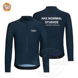 2022 Blue PNS Cycling Clothing Men's Winter Thermal Fleece Pas Normal Studios Long Sleeve Cycling Jersey Ropa Ciclismo 220226297p