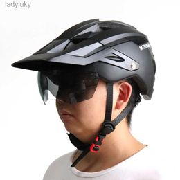 Cycling Helmets Newest Road Bike Mountain Bike Helmet with TT Lens Visor Men Women Cycling Helmet Sports Mtb Bicycle HelmetL240109