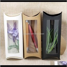 Gift Wrap Event Festive Party Supplies Home & Garden Drop Delivery 2021 16x7x2 4Cm Brown White Black Cardboard Pillow Window Box W2521