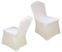 100 pcs Universal White Polyester Spandex Wedding Chair Covers for Weddings Banquet Folding el Decoration Decor Wholes9454436