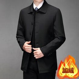 M7XLHighquality Middleaged Men's Stylish and Handsome Casual Jacket Autumn Winter Fleece Trench Coat 240108