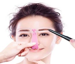 New Health 4 Pieces Reusable Eyebrow model template Eyebrow shaper Defining Stencils makeup tools PH11132315