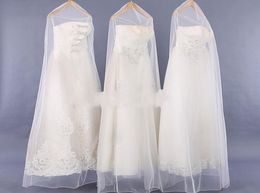 50pcs High Grade Transparent Wedding Dress Dust Cover Soft Tulle Garment Bags Bridal Gown Net Yarn Bag 160cm 180cm5547111