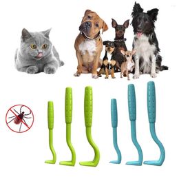 Dog Apparel 3 PCs Pet Flea Remover Hook Kit Plastic Tick Cat Grooming Supplies Mite Pull Clamp Extractor