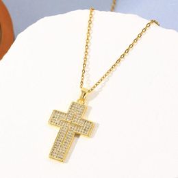 Pendant Necklaces Classic Cross Stainless Steel Necklace For Girls Fashionable And Versatile Dating Daily Matching