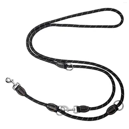 Dog Collars Double Head Premium Reinforcement Reflective Nylon Ropes Pet Accessories With Carabiners One Drag Two Leash Reusable Running