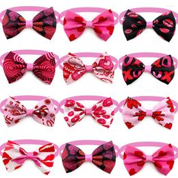 Dog Apparel 30/50pcs Valentine's Day Pet Cat BowTies Adjustable Neckties For Small Grooming Accessories Supplies