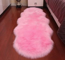 Super Soft Sheepskin Rug Indoor Modern Silky Fur Rugs Bedroom Floor Mat Baby Nursery Rug Children Carpet2192631