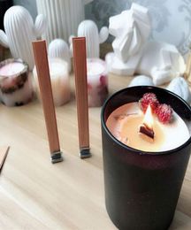 100Pcs 13cm Wood Candle Wicks with Iron Stand DIY Natural Candle Cores for Birthday Party Valentine039s Day Candle Accessories8399659