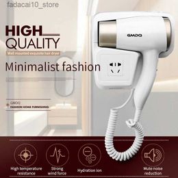 Hair Dryers 110/220V Wall Mounted Hair Dryer 1300W Hotel Bathroom Hair Dryers Constant Professional Temperature Dryer with Holder Base Free Q240109