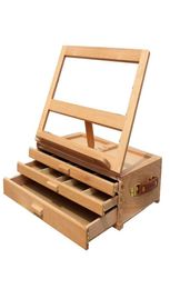 New Art Adjustable Artist Beech Wooden Tabletop Sketch Box Easel 3Drawer Portable Wooden Tabletop Sketch Good9684783