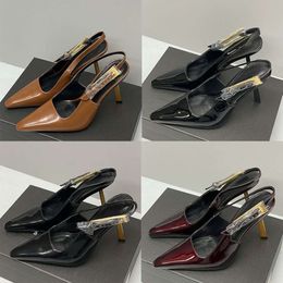 Designer Sandal Women Slingback Pump 10cm Heels Luxury Footwear High Heels Party Wedding Shoes With Box 502