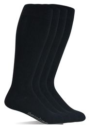 Yomandamor Men's Bamboo Wide Top Over The Calf Dress Socks Boot Socks 4 Pairs L Size Suits For All Season 240104